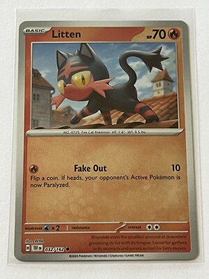 Pokemon Card Litten 032/162 - Temporal Forces Set, Reverse Holofoil, Single  Trading Card Raichu 052/162