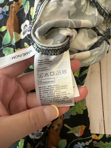 H&M Whooli Chen Kids Girls Forest Animal Jumpsuit Button Self Tie Size 10 - Picture 10 of 13