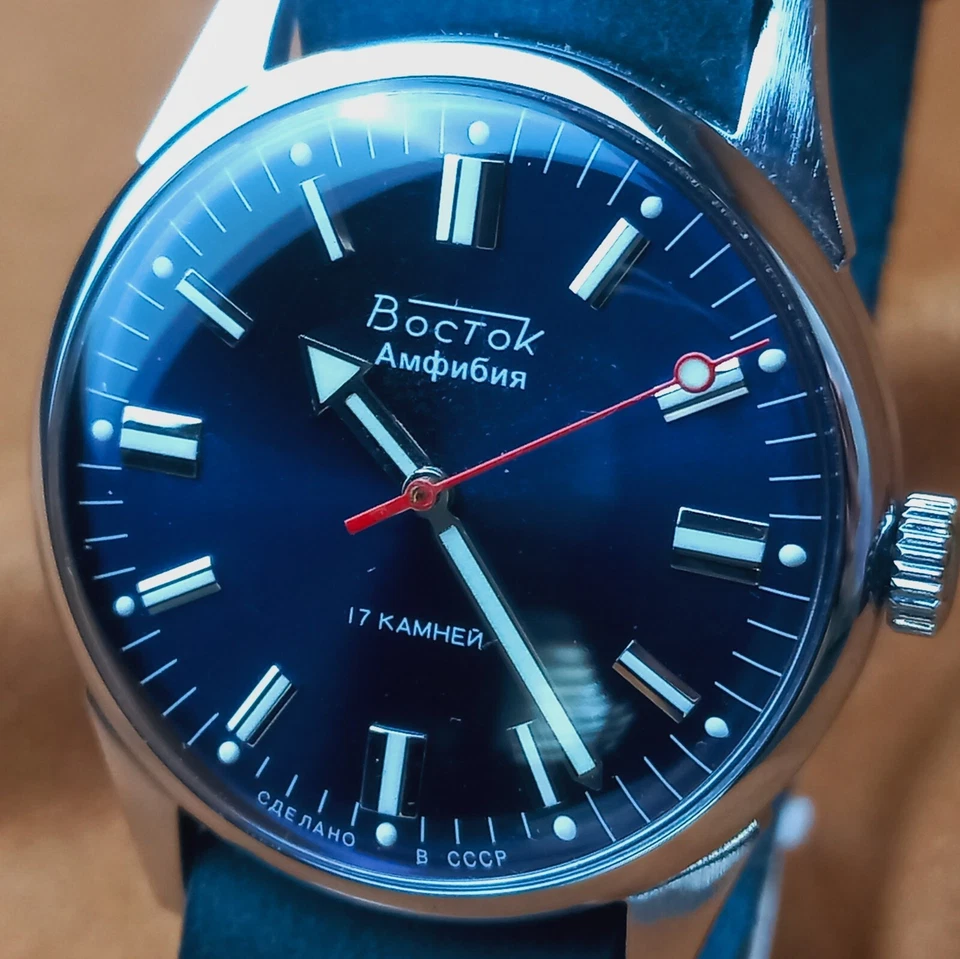 Soviet Wrist Watch Vostok Wostok Amphibian USSR 17 Jewels Vintage Men's Watch - Image 3 of 4