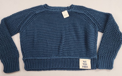 We The Free People Heirloom Collection sweater womens sz S OB1964087 blue linen - Picture 5 of 13