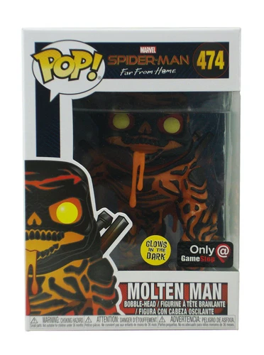 Funko Pop Molten Man #474 Far From Home Vinyl Figure Gamestop Exclusive Glow