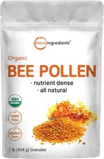 Organic Bee Pollen Granules, 1Lb, Pure Fresh Harvest, Natural Superfood, Non-GMO