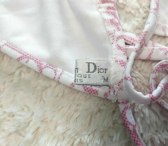 ❤️CHRISTIAN DIOR, Pink Dots MONOGRAM pattern BIKINI SET sz: M