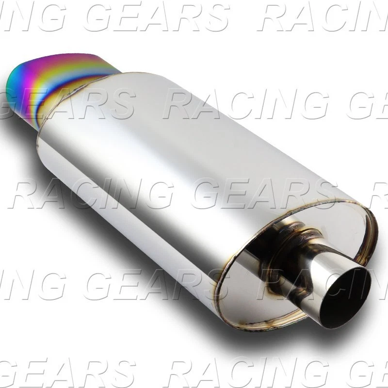 SILENCIADOR DE ESCAPE SOLDADO ACERO INOXIDABLE 5.5" ARCO IRIS PUNTA QUEMADA 2.5" ENTRADA T-304 Foto 4 de 4