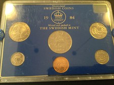 Sweden 1984 6-Coin Mint Set-Special English Version, Hard Plastic Case-Only 4217