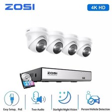 ZOSI 16CH 4K PoE Security Camera System Home Two-Way Audio AI Night Vision 2TB