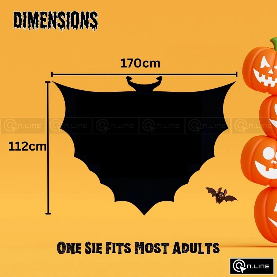 Disfraz de murciélago vampiro murciélago esqueleto Halloween vestido elegante capa de murciélago damas adultos Reino Unido Foto 2 de 4