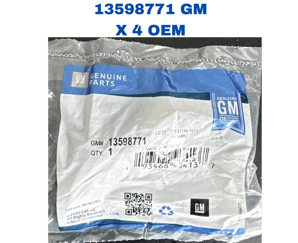 13598771 Juego de 4 nuevos sensores de presión de neumáticos OEM GM TPMS 315 MHz XL7 Foto 4 de 4