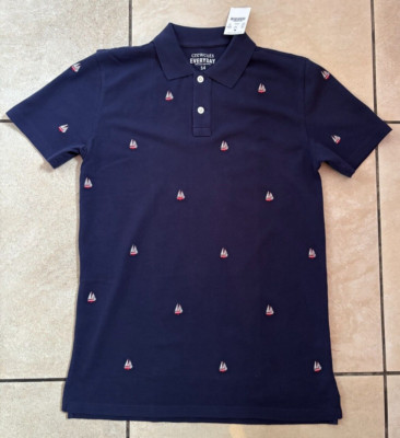 Crewcuts J.Crew Polo Shirt Critter Pique Embroidered Sail Boat BNWT Age 14 Years