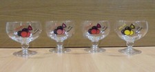 Set Of Four Vtg Ice Cream Glass Bowls