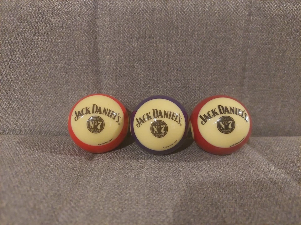 3 Jack Daniels Old No 7 Tennessee Whiskey Pool 8 Balls - Bottle - image 2 of 4