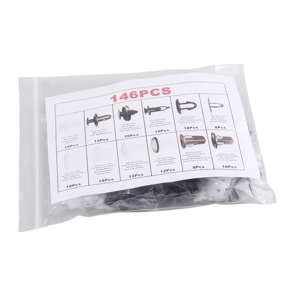 Paquete de 146 clips de retención de molduras tipo empuje sello capó para Toyota Lexus 90467-08011 Foto 4 de 4