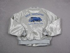 Vintage King Louie Jacket Mens Extra Large XL Gray Made in USA Satin Bomber