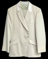 Men's Vintage Beige Tuxedo Jacket with Pants 1970's Wedding Retro Prom 43R 36W