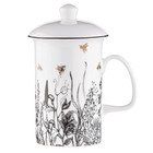 3pc Ashdene Queen Bee 320ml/14.5cm Tea Cup/Mug Infuser w/ Lid Fine Bone China