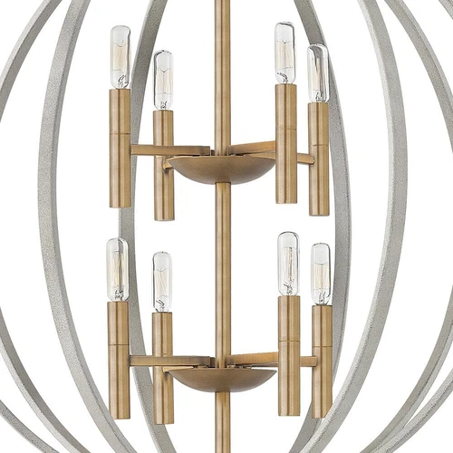 Hinkley Euclid 3468CG Transitional Eight Light Foyer Pendant, Cement Gray - Picture 4 of 8