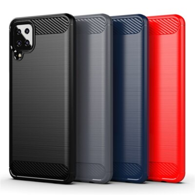 For Samsung Galaxy A12 5G Case Carbon Fiber Soft Silicone TPU Back Case Cover