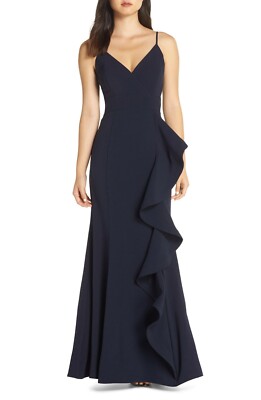 eliza j cascading ruffle maxi dress Eliza J | Dresses | Eliza J Ruched Cascading Ruffle Gown Size 4
