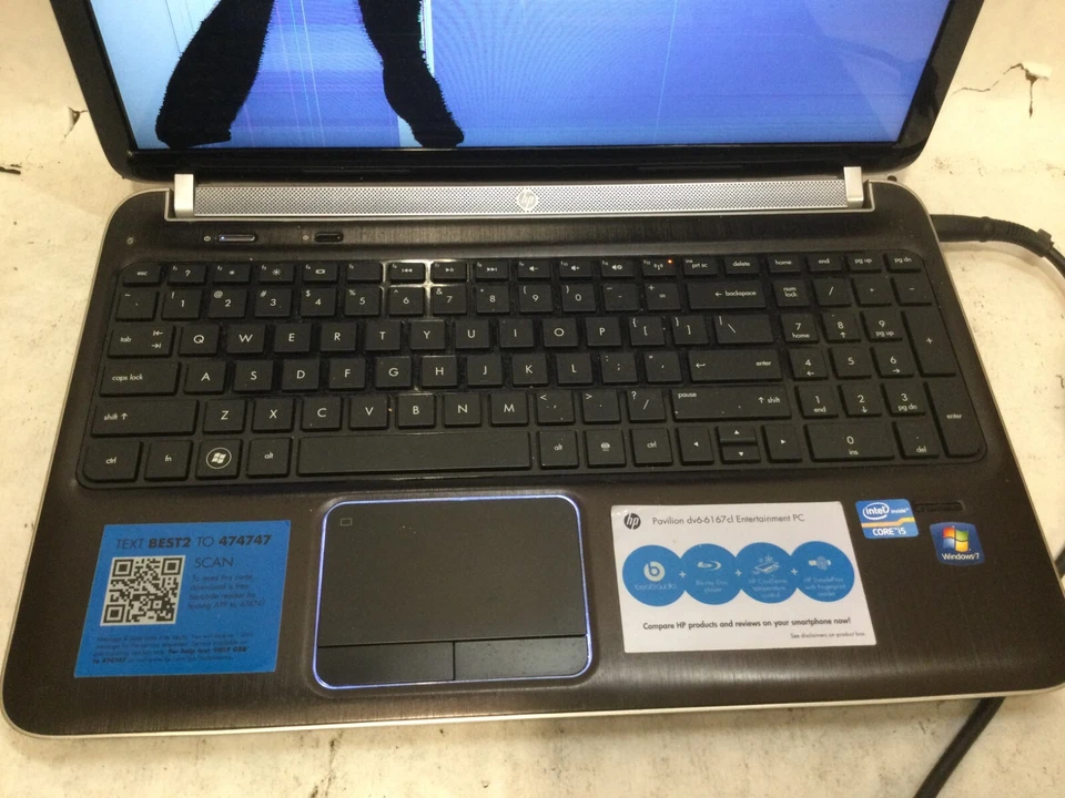 HP Pavilion dv6-6167cl 15.6” / Intel Core i5 / (CRACKED/MISSING PARTS!) -MR - Image 2 of 4