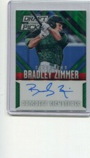2014 Prizm Perennial Draft Picks Prizm Green Signatures Bradley Zimmer Auto 3/35