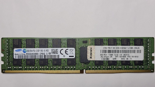 Lenovo 32GB PC4-17000 DDR4-2133 ECC REG 95y4810 M393A4K40BB0-CPB 4Q RDIMM 288