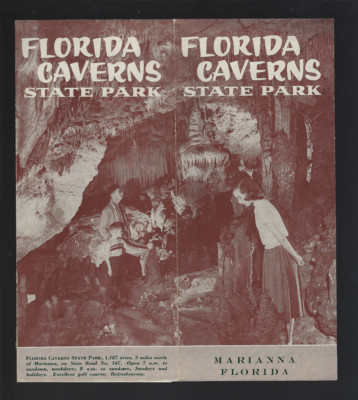 1950's Era Florida Caverns State Park Brochure Marianna Florida