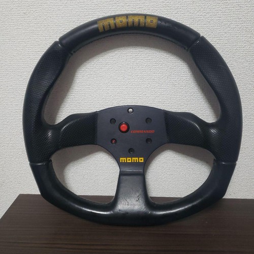 Genuine Vintage Momo COMMANDO steering wheel, black made in Italy - Picture 1 of 8