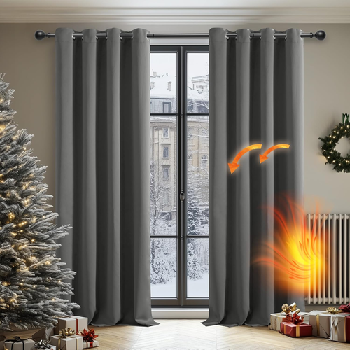 Tende Oscuranti per Interni 2 Pezzi 260 CM Altezza, Termiche Isolanti, Anti-Rumo - Foto 3 di 13