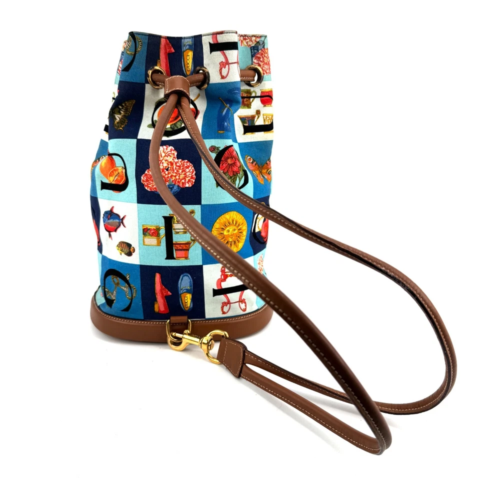 Винтажный Gucci Shimo кожи холст рюкзак по всему узор рюкзак из Японии - Изображение 4 из 4