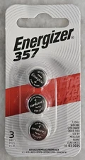 Genuine Energizer 357 3 Pack Battery (303 A76 AG13 EPX76 LR1154 LR44 SR44SW/W)