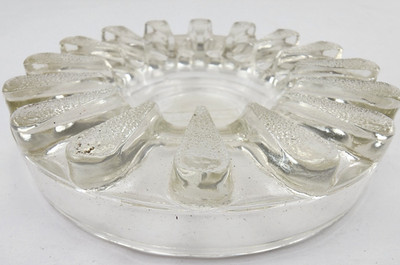 Vintage Clear Pressed Glass Trinket Pro-Tec-To Textured Ribbed Pattern Ashtray