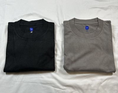 Lot Of 2 Yeezy YZY x GAP T Shirt Premium Boxy Blank Black Grayish Tan Large