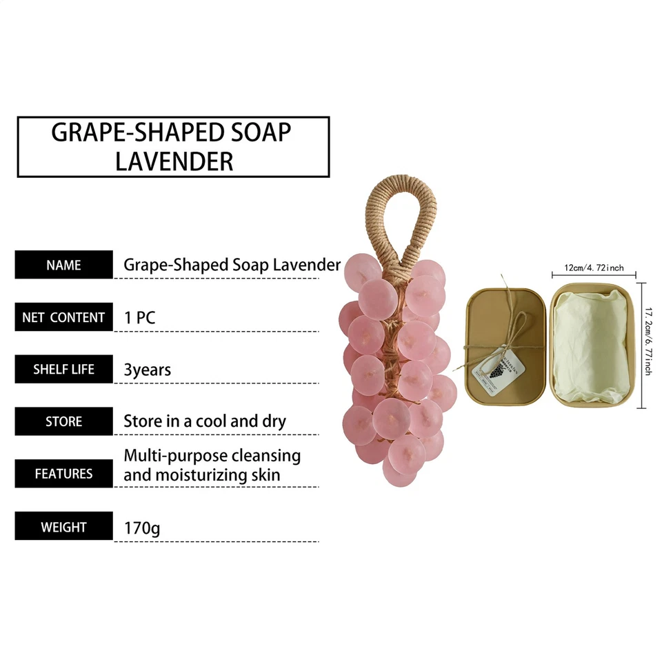 Кристальное виноградное мыло для ванны мыло очищающее средство для лица свежее ароматизированное натуральное барное мыло новое - Изображение 2 из 4