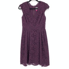 Vince Camuto Dress Women's Size 2 Purple Cap Sleeve Lace Sheath