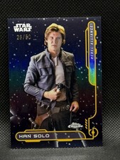 Han Solo 2024 Topps Chrome Star Wars GOLD 28/50 Refractor Rebel Alliance RA-3