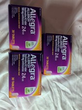 Lot of 3 Allegra Allergy 24HR Non-Drowsy 180mg - 30ct Each 90 Tablets Total 