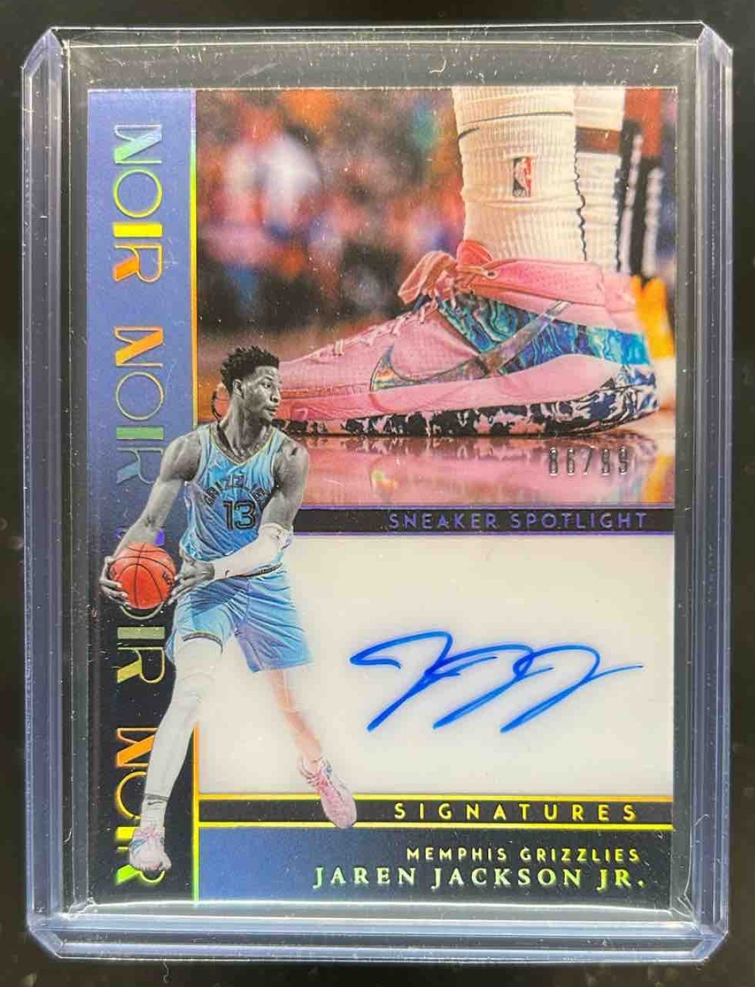 Jaren Jackson Jr. #SSS-JJJ Basketball Cards 2023 Panini Noir Sneaker Spotlight Signatures trading card — raw and PSA graded price guide