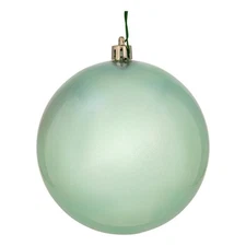 Vickerman 8" Traditional Plastic Ball Ornament in Frosty Mint Green Candy