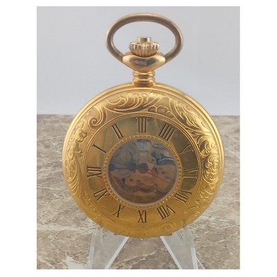 Superb 14k Gold-F Everite 17 Jewel Traveller Half-Hunter  Pocket Watch 1965