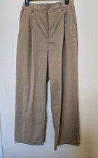 Urban Outfitters Tan High Rise Pleated Wide Leg Trouser Pants Size L 31 x 29