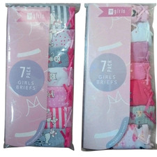 Girls Cat, Dog, Ballerina, Dancer, Days Of The Week Knickers Pack of 7 Knickers