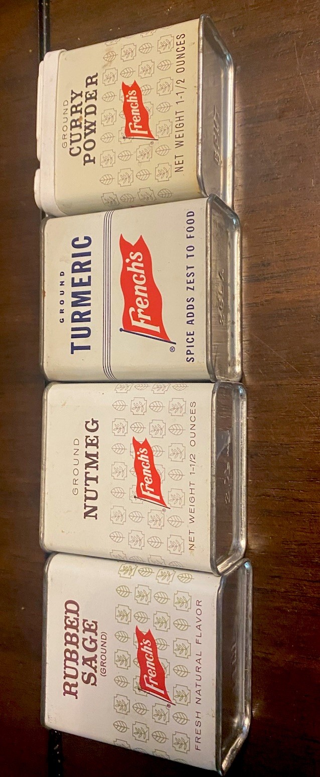 Vintage Lot Of 10 French’s Herb And Spice Tins / Boxes - Some Full