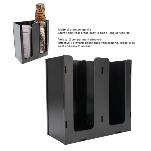 HG Pappbecher Spender Acryl Kaffeetasse Aufbewahrung Organizer Halter mit 2 - Bild 17 von 22