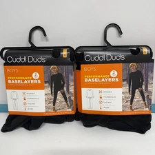Lot Of 2 boys Cuddl Duds Performance Base  Layer set Small 6-7 New soft Fleece 