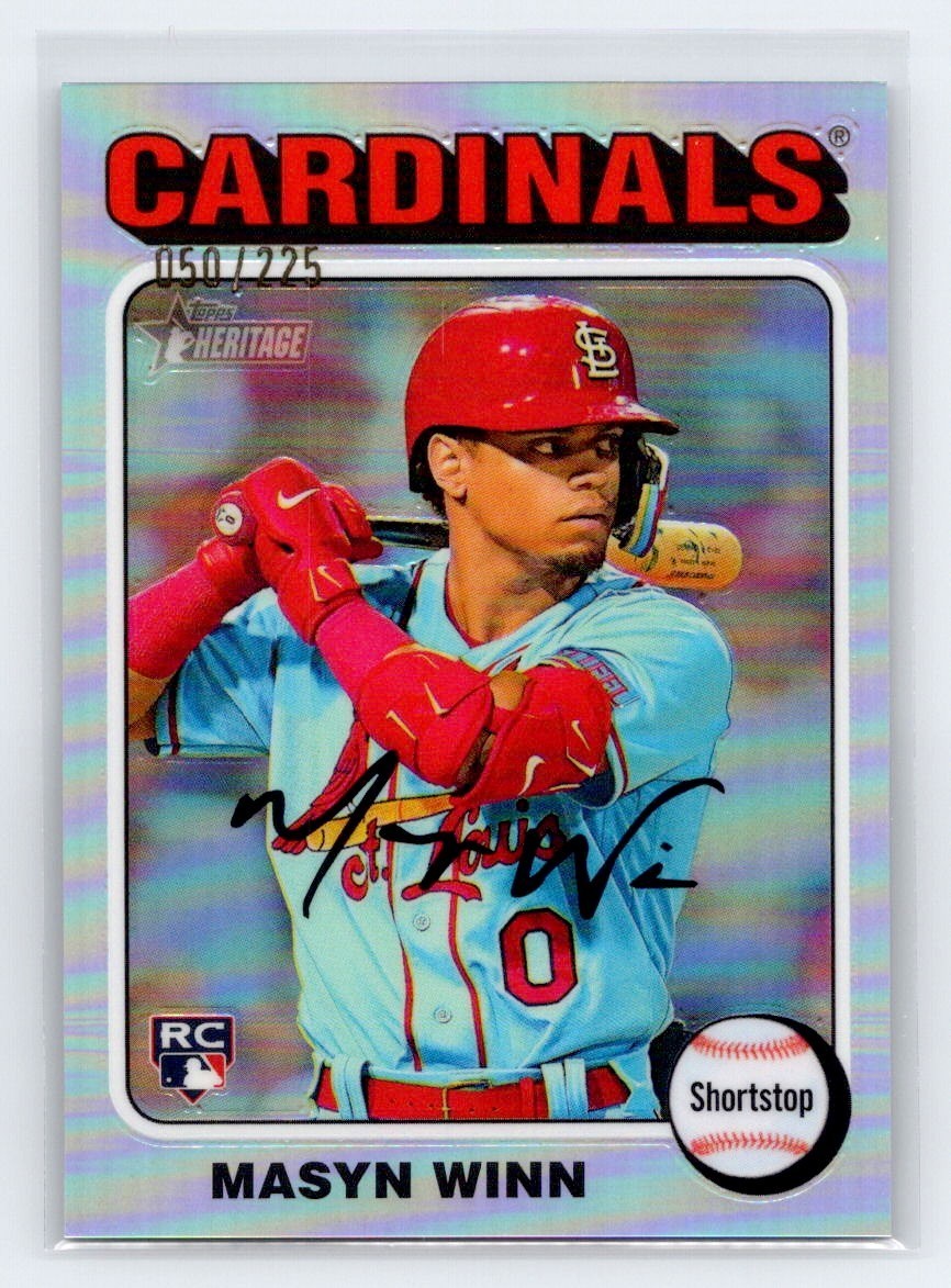 Masyn Winn 2024 Topps Heritage #284 Chrome Silver Refractor /225 Rookie