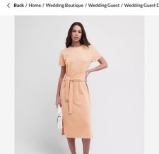 Barbour Women's Midi Dress Size 12: Peach Melba: New With Tags/Never Worm