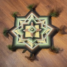 Vintage Ojo De Dios God's Eye Yarn Mandala Huichol Mexico MCM