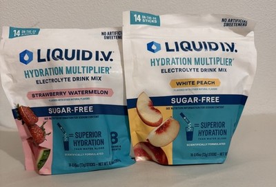 Liquid IV Strawberry Watermelon & White Peach 28 Total Sticks Electrolyte 07/27
