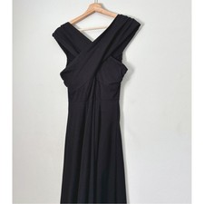 ASOS Black Off shoulder Cross Front A-Line Midi Dress