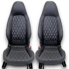 SJS Carstyling Seat Covers For Smart 451 Brabus Diamond Genuine Leather - Black